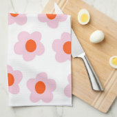 Preppy Pink Red Hippie Blume Pattern Geschirrtuch (Viertel Falte)