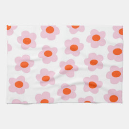 Preppy Pink Red Hippie Blume Pattern Geschirrtuch