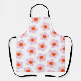 Preppy Pink Red Hippie Blume Pattern Schürze