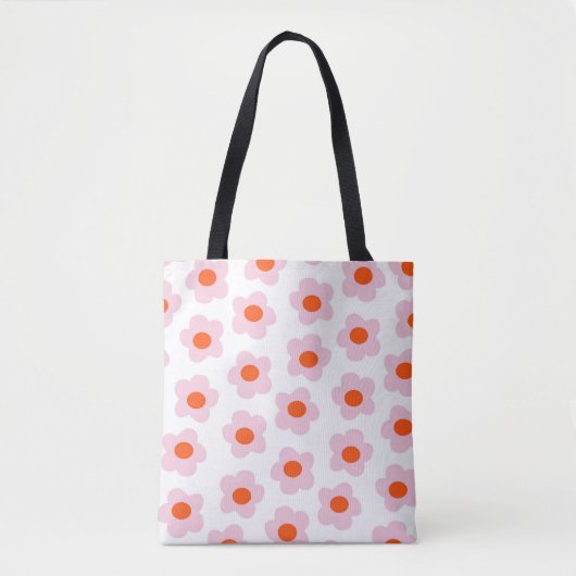 Preppy Pink Red Hippie Blume Pattern Tasche (Vorderseite)