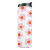 Preppy Pink Red Hippie Blume Pattern Thermosbecher (Nach links gedreht)