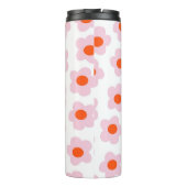 Preppy Pink Red Hippie Blume Pattern Thermosbecher (Rückseite)