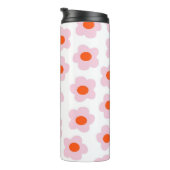 Preppy Pink Red Hippie Blume Pattern Thermosbecher (Nach rechts gedreht)