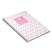 Preppy Pink Ribbon Trellis mit Rose Monogramm Notizblock (Rechte Seite)