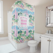 Preppy Pink Sand Castle | Beach House Duschvorhang (Beispiel)