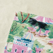 Preppy Pink Sand Castle | Beach House Strandtuch (Beispiel)