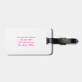 Preppy Pink Schatten Monogramm Personalisierter Na Gepäckanhänger (Rückseite horizontal)