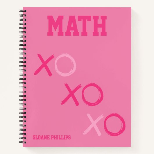 Preppy Pink Schulheft Notizblock (Vorderseite)