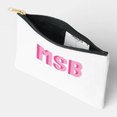 Preppy Pink Shadow Block Monogram, Custom Zubehörtasche (Offen)