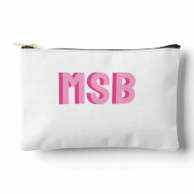 Preppy Pink Shadow Block Monogram, Custom