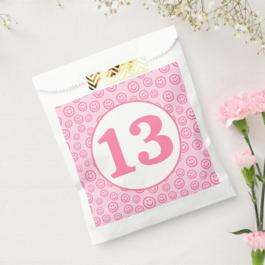 Preppy Pink Smile Face Geschenktütchen (Versiegelt)