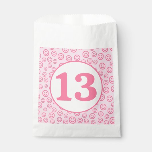 Preppy Pink Smile Face Geschenktütchen (Vorderseite)