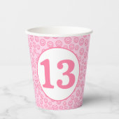 Preppy Pink Smile Face Pappbecher (Vorderseite)