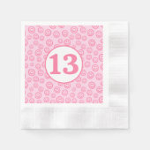 Preppy Pink Smile Face Serviette (Vorderseite)