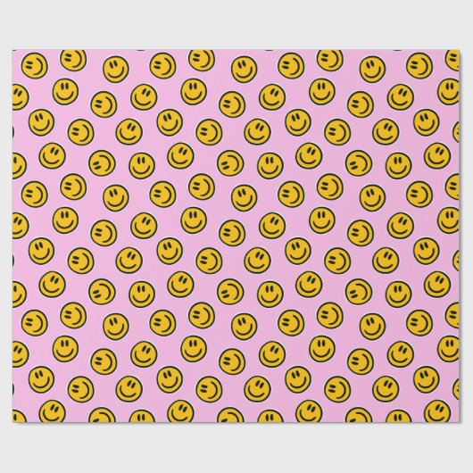 Preppy Pink Smile Wrapper Geschenkpapier (Flach)