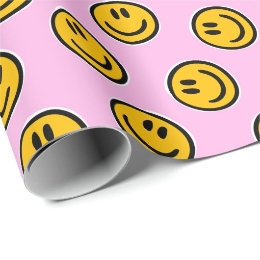 Preppy Pink Smile Wrapper Geschenkpapier (Rolleneckpunkt)