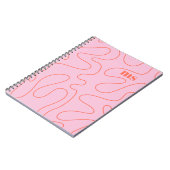 Preppy Pink Squigggle Abstraktes Muster Personalis Notizblock (Linke Seite)