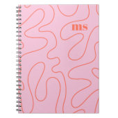 Preppy Pink Squigggle Abstraktes Muster Personalis Notizblock (Vorderseite)