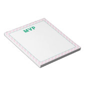 Preppy Pink Strichen Personalisiert Moderne Notepa Notizblock (angewinkelt)