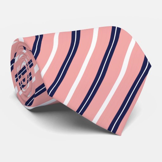 Preppy Pink Stripe Krawatte (Gerollt)