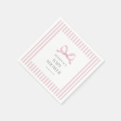 Preppy Pink Striped Bow Baby Showdusche Napkins Serviette (Ecke)