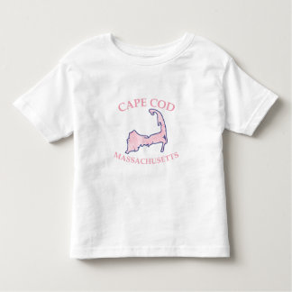 Preppy Pink Striped Cape Cod Silhouette Kleinkind T-shirt