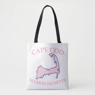 Preppy Pink Striped Cape Cod Silhouette Schulter Tasche