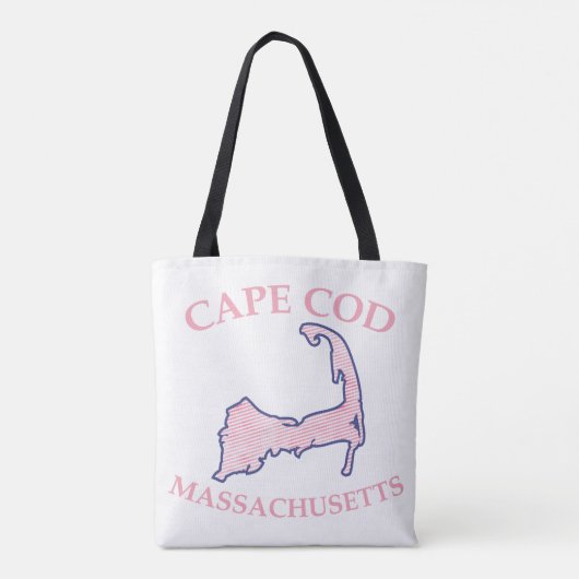 Preppy Pink Striped Cape Cod Silhouette Schulter Tasche (Rückseite)