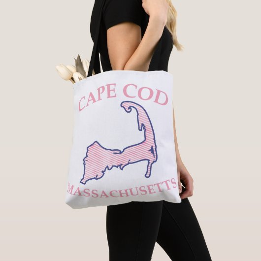 Preppy Pink Striped Cape Cod Silhouette Schulter Tasche (Von Nahem)