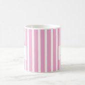 Preppy Pink Stripes & Bow Individuelle Name Kaffeetasse (Mittel)