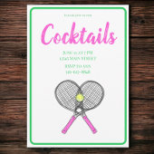 Preppy Pink Tennis Racquets Cocktail Party Einladung