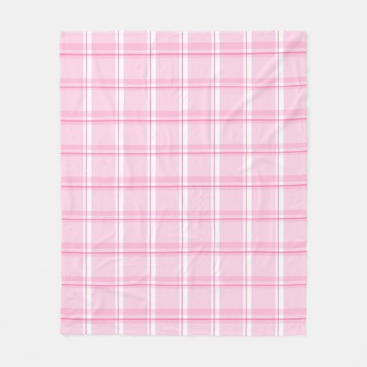 Preppy Pink Traditional Checkered Pattern Fleecedecke (Vorderseite)