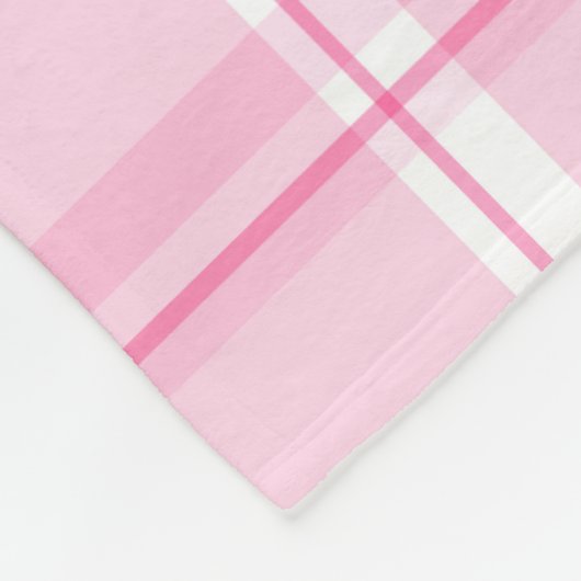 Preppy Pink Traditional Checkered Pattern Fleecedecke (Ecke)