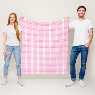 Preppy Pink Traditionelles Karomuster Fleecedecke