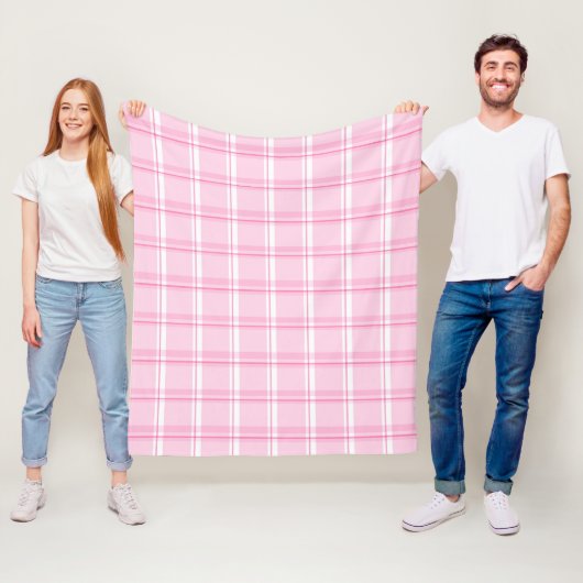Preppy Pink Traditionelles Karomuster Fleecedecke (Beispiel)