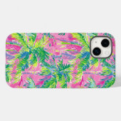Preppy Pink Tropical Case-Mate iPhone Hülle (Rückseite (Horizontal))