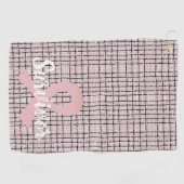 Preppy Pink Tweed Brustkrebs Überleben Golfhandtuch (Horizontal)