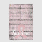 Preppy Pink Tweed Brustkrebs Überleben Golfhandtuch (Vorderseite)