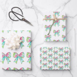 Preppy Pink und Green Boards Geschenkpapier Set