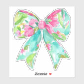 Preppy Pink und Green Bow Aufkleber (Blatt)