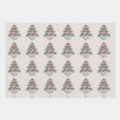 Preppy Pink und Green Chinoiserie Weihnachtsbaum Geschenkpapier Set (Vorderseite)