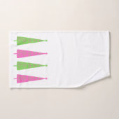 Preppy Pink und Green Christmas Trees Personalisie Badhandtuch Set (Handtuch)