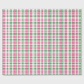 Preppy Pink und Green Kariert Geschenkpapier (Flach)