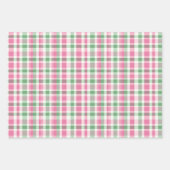 Preppy Pink und Green Kariert Geschenkpapier Set (Vorderseite)
