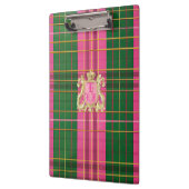 Preppy Pink und Green Kariert Mit Monogramm Klemmbrett (Links)