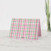 Preppy Pink und Green Kariert Monogram (Rückseite)
