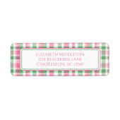 Preppy Pink und Green Kariert Personalisiert (Vorne)