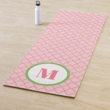 Preppy-Pink und Green-Monogram-Quarterfolie