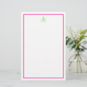 Preppy Pink und Green Octopus Briefpapier (Stehend Vorderseite)