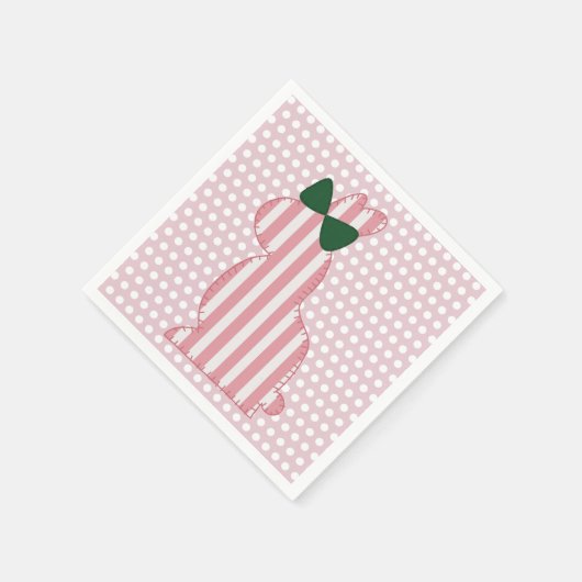 Preppy Pink und Green Spring Bunny Serviette (Ecke)